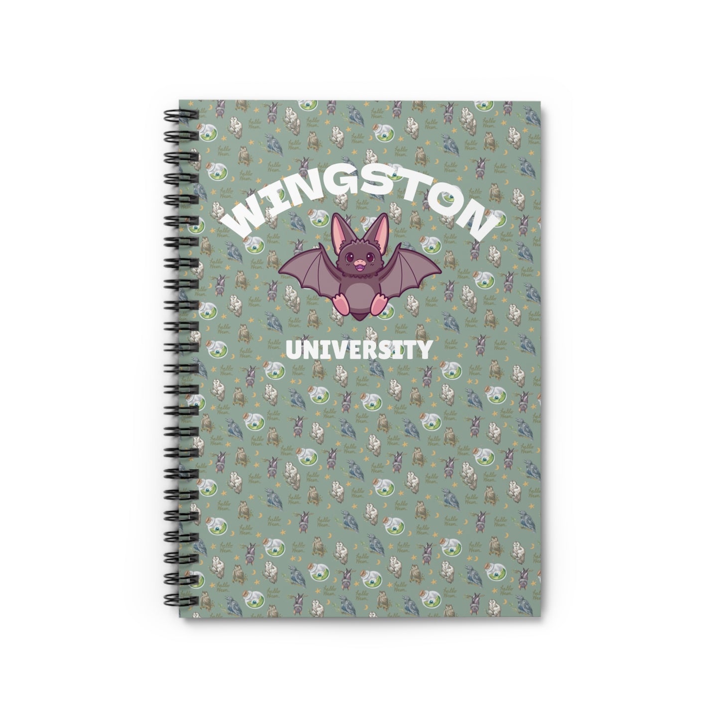 Winston University Spiral Notebook - Cute Bat Design, Journaling, School Supplies, Gifts for Students, College Essentials, Back to School