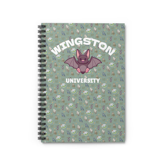 Winston University Spiral Notebook - Cute Bat Design, Journaling, School Supplies, Gifts for Students, College Essentials, Back to School